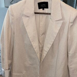 Rolypoly Women's Linen Cream Blazer